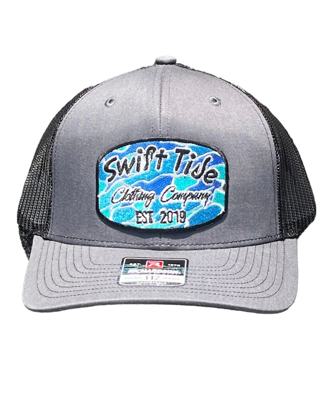 Richardson 112 | Water Camo Patch | Charcoal - Swift Tide Clothing Company