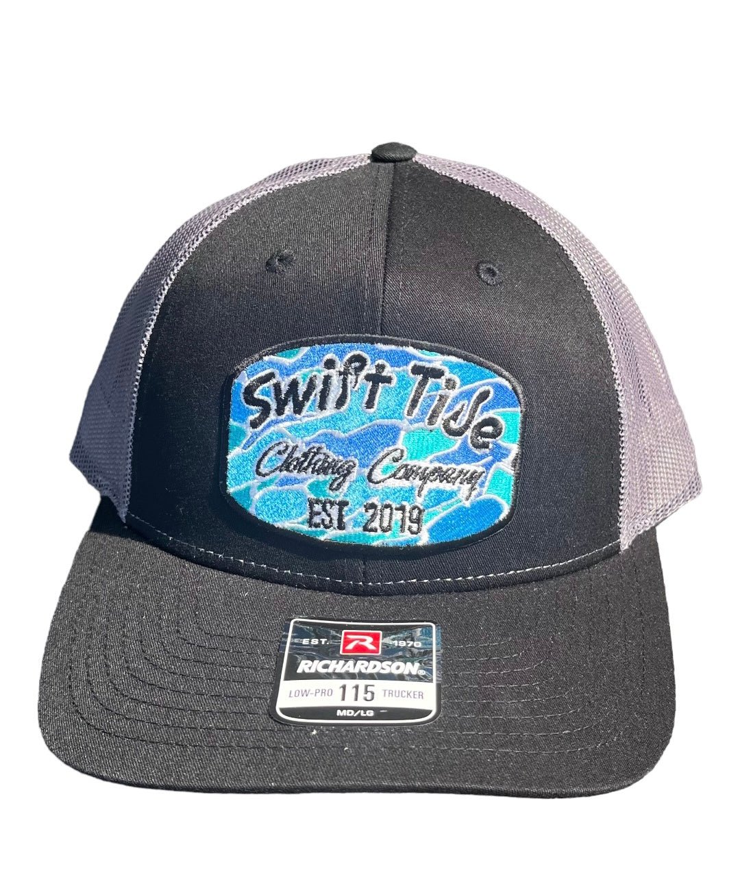 Richardson 115 | Water Camo Patch | Black - Swift Tide Clothing Company