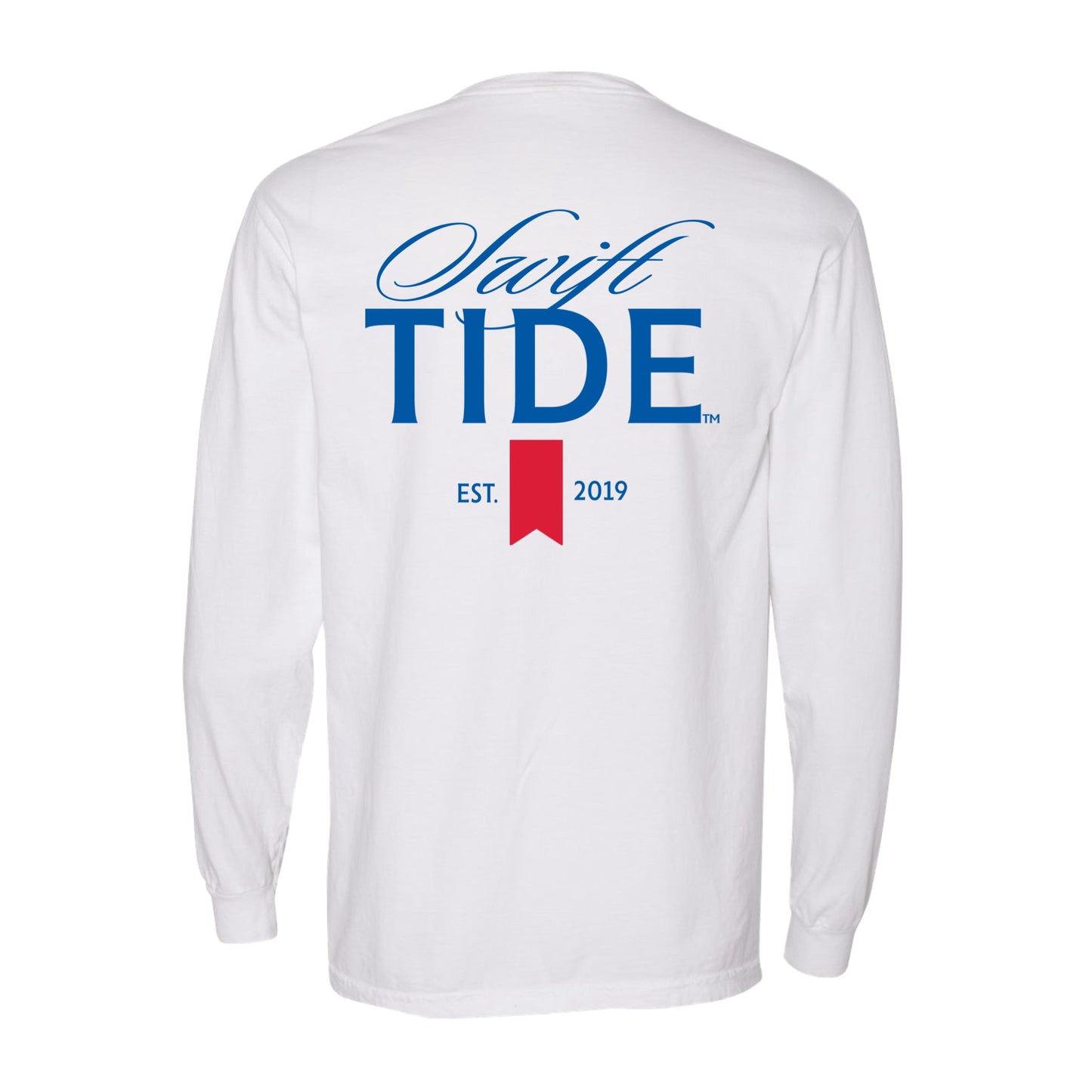 Red Ribbon Long Sleeve Tee | White - Swift Tide Clothing Company