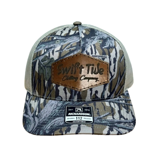 Tree Stand Camo Trucker | Loden - Swift Tide Clothing Company