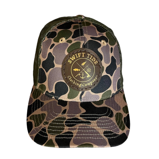 Swift Tide| Old School Green Camo| Fishing Essentials Patch - Swift Tide Clothing Company