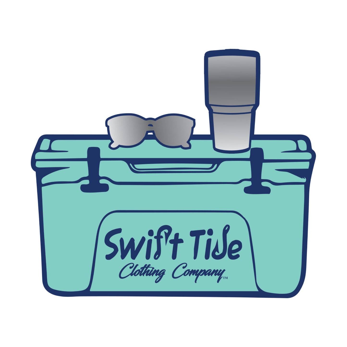 Teal Cooler Sticker - Swift Tide Clothing Company