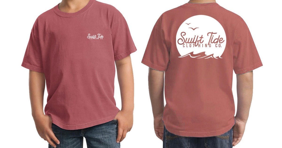 Youth Sunrise | Comfort Color Tee | Clay - Swift Tide Clothing Company